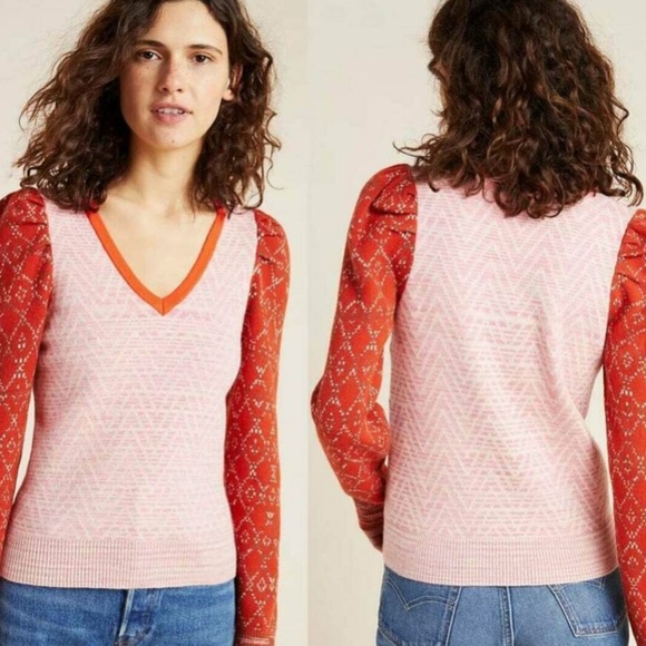 ANTHROPOLOGIE GORGEOUS CHERIE PUFF-SLEEVED SWEATER - EUC - MEDIUM - Picture 5 of 13